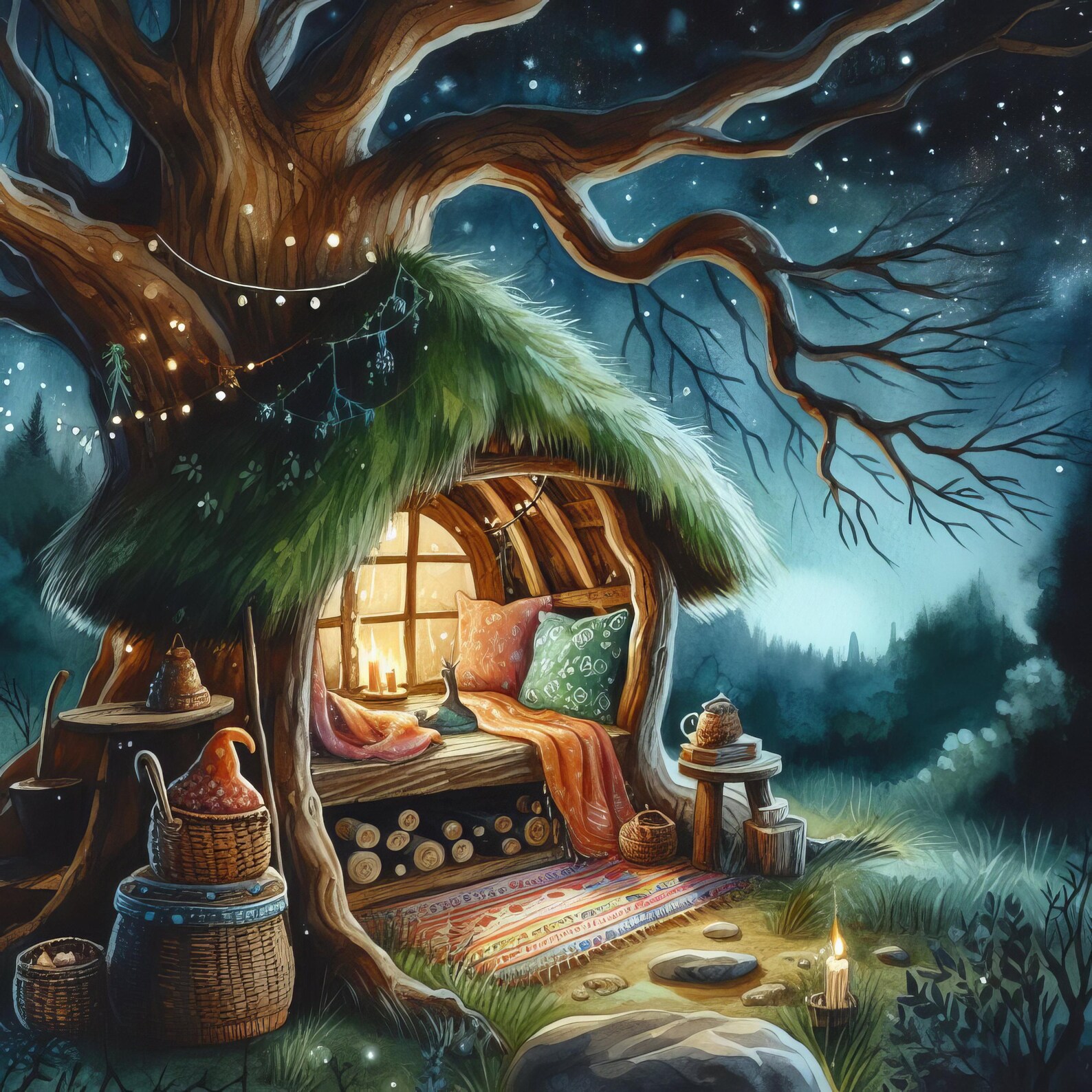 Magical Reading Nook Forest - Clip Art Bundle, Digital Download ...
