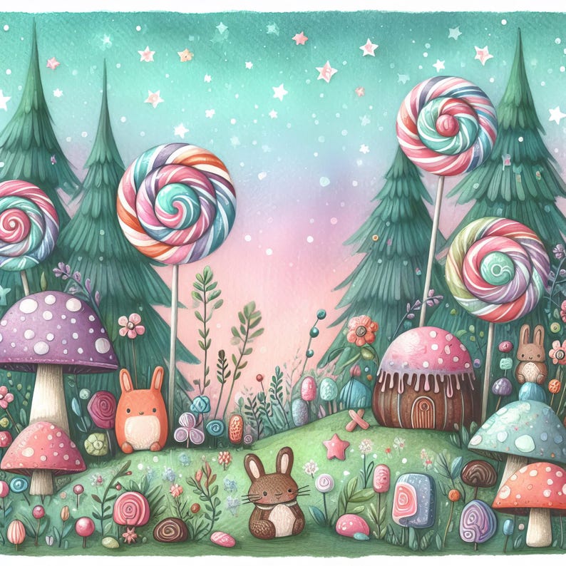 Magical Candy Forest V1 - Clip Art Bundle, Digital Download, Digital ...