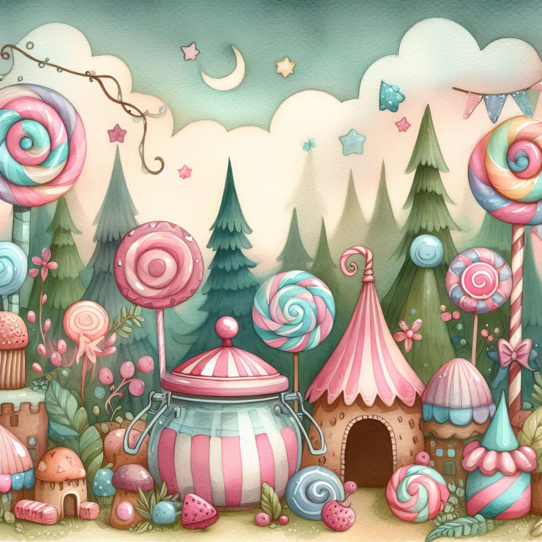 Magical Candy Forest V2 - Clip Art Bundle, Digital Download, Digital ...