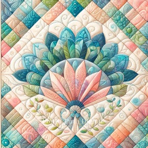 Fan Quilt - Clip Art Bundle, digitaler Download, digitale Dateien, digitale Bilder, Wandkunst, Basteln, Shabby Chic, Vintage, Quilt Quadrat