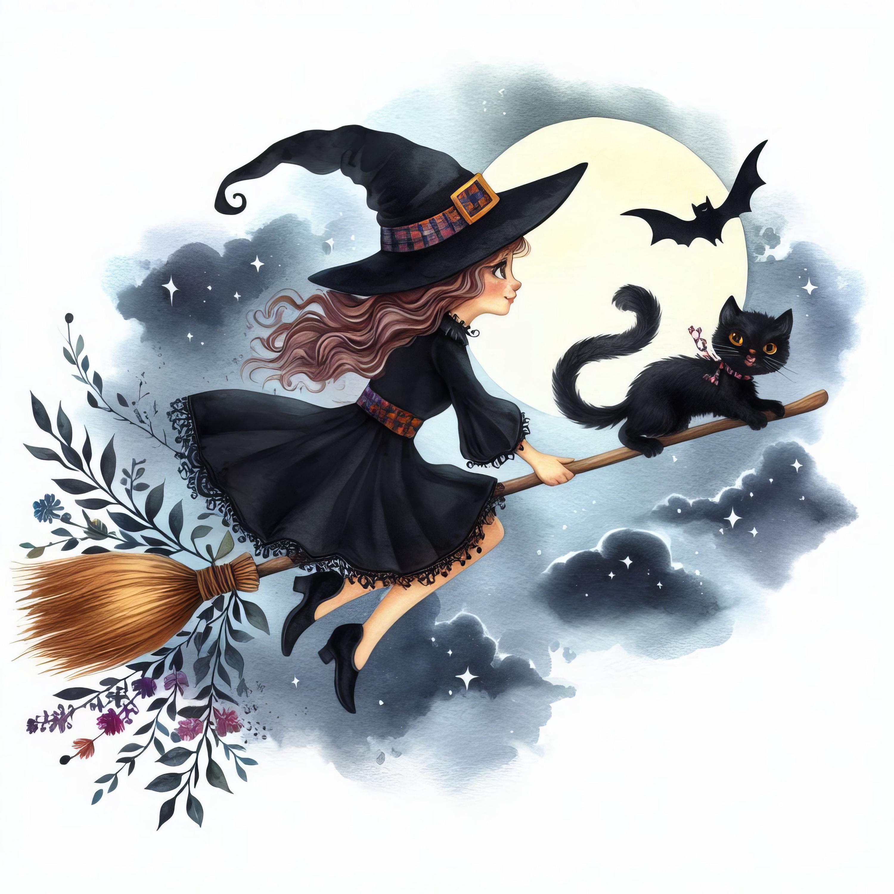 ハロウィン魔女のフィギュア 黒猫 コウモリ付きライトアップ ハロウィン魔女のフィギュア 黒猫 コウモリ付きライトアップ