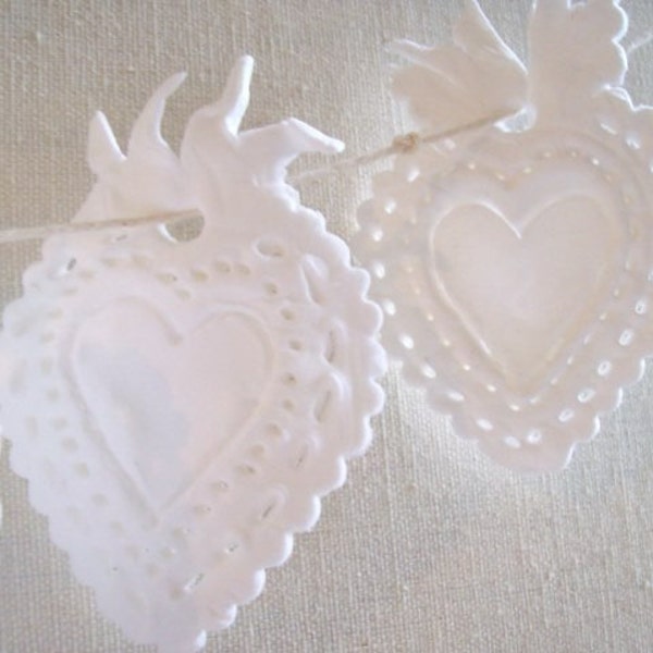 Adorable Handmade Paper Clay Hearts - Set of 4 -FREE SHIPPING- US and Canada