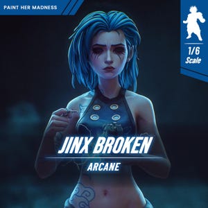 Jinx - Broken Dreams is a 14K HD resin garage kit, a figure to assemble and paint, ideal as a gift for Arcane fans.