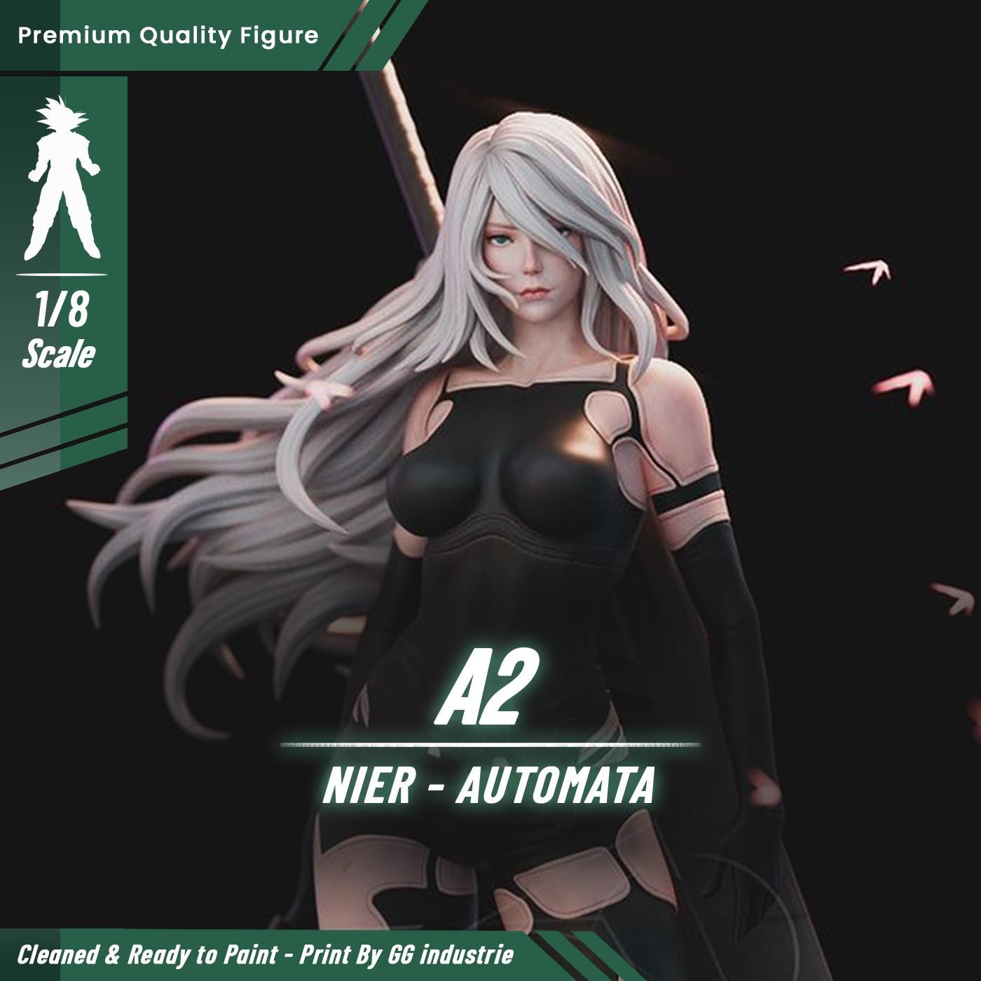 A2 - Nier Automata | Resin figurine to paint and customize | 14K Garage Kit | Ideal gift for collectors and Nier Automata fans