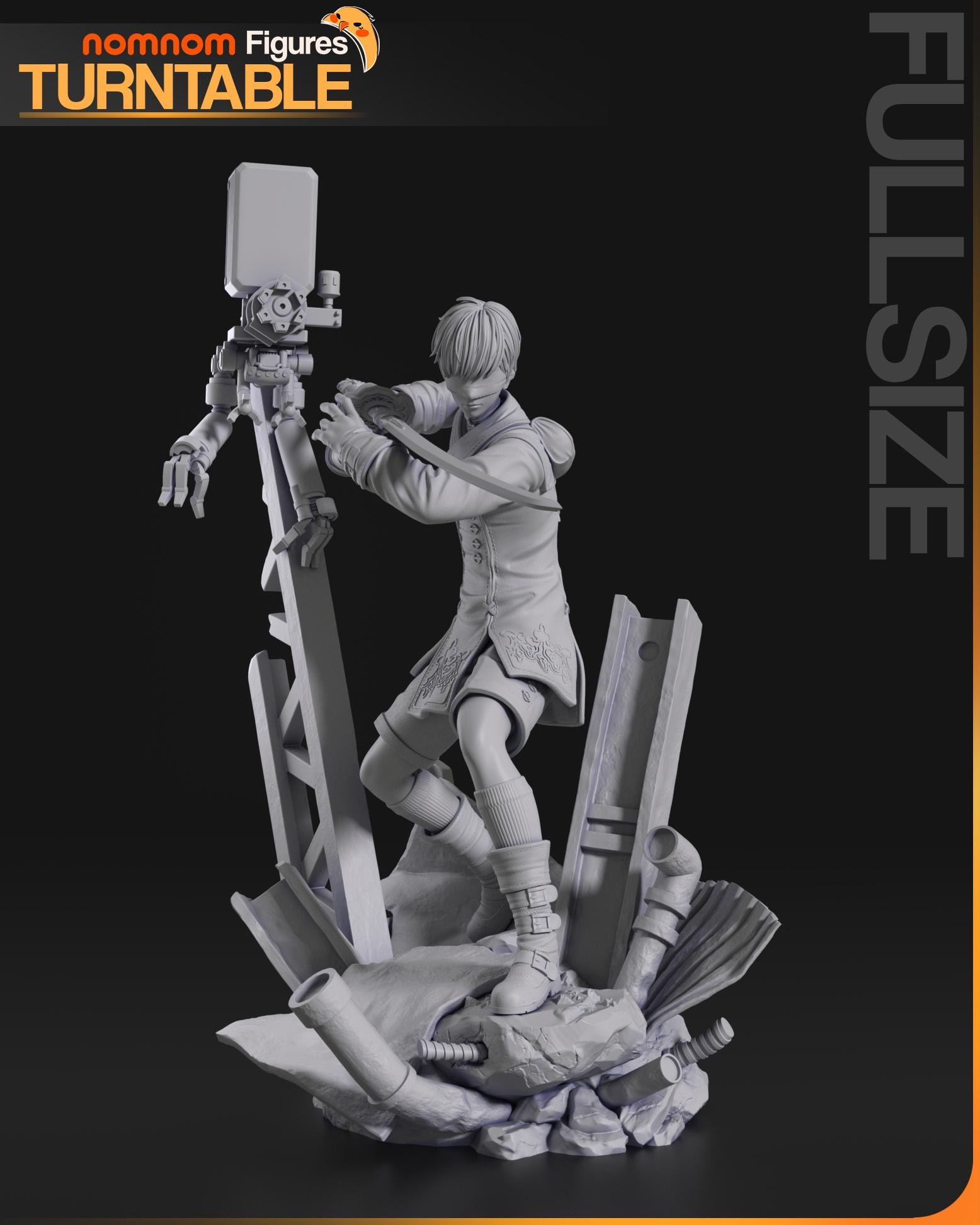 9S Nier Automata - Unpainted Resin Garage Kit 1-10 Scale - HD 14k