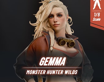 Gemma - Monster Hunter Wilds figura de resina sin pintar 1:8 (215 mm), garage kit para coleccionistas y fans de videojuegos