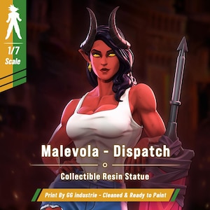 Estatua de colección Malevola - figura Dispatch 1-7 de resina sin pintar - figura demonio impresa en 3D para fans de dark fantasy