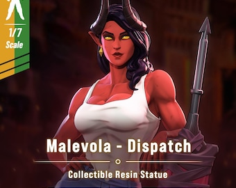 Malevola Dispatch Collectible Statue - 1/7 Scale Unpainted Resin Figure - 3D Printed Demon Girl Garage Kit for Dark Fantasy Fans