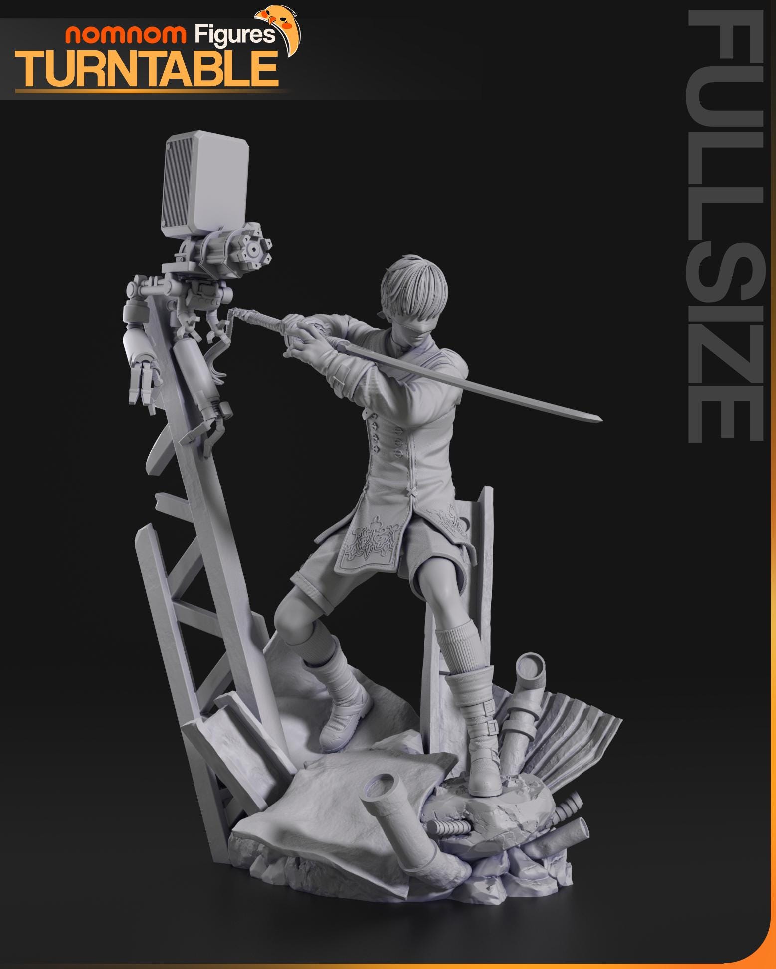9S Nier Automata - Unpainted Resin Garage Kit 1-10 Scale - HD 14k