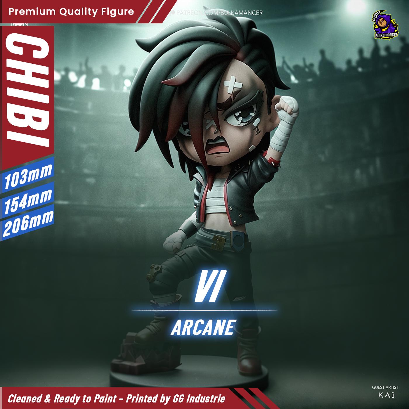 Vi Arcane Unpainted Resin Figure - Chibi Garage Kit 14K HD - for
