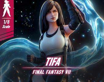 La Guerrière du Bar, figurine résine à peindre avec socle FX translucide pour collectionneurs et fan de JRPG