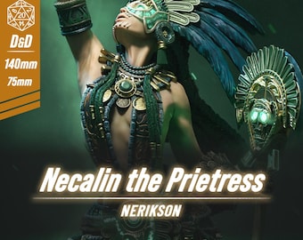 Necalin Priestess of Death – Nerikson | Figurine résine à peindre | 75mm / 140mm  | Garage Kit HD | Miniature Dark Fantasy pour fans de D&D