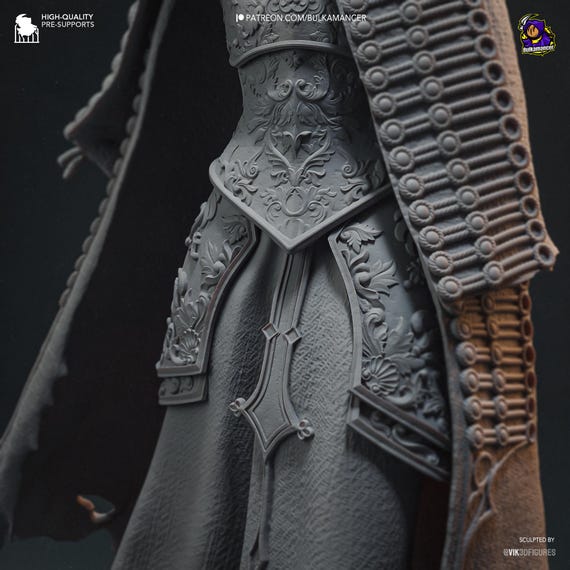 Artillery Witch – Trench Crusade, 3D Printed Resin Figure to Paint