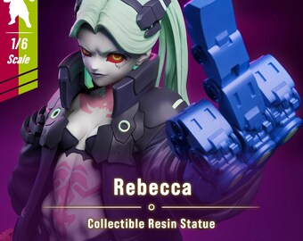 Rebecca figura de resina sin pintar impresa en 3D - Garage kit Cyberpunk para coleccionistas y fans del anime