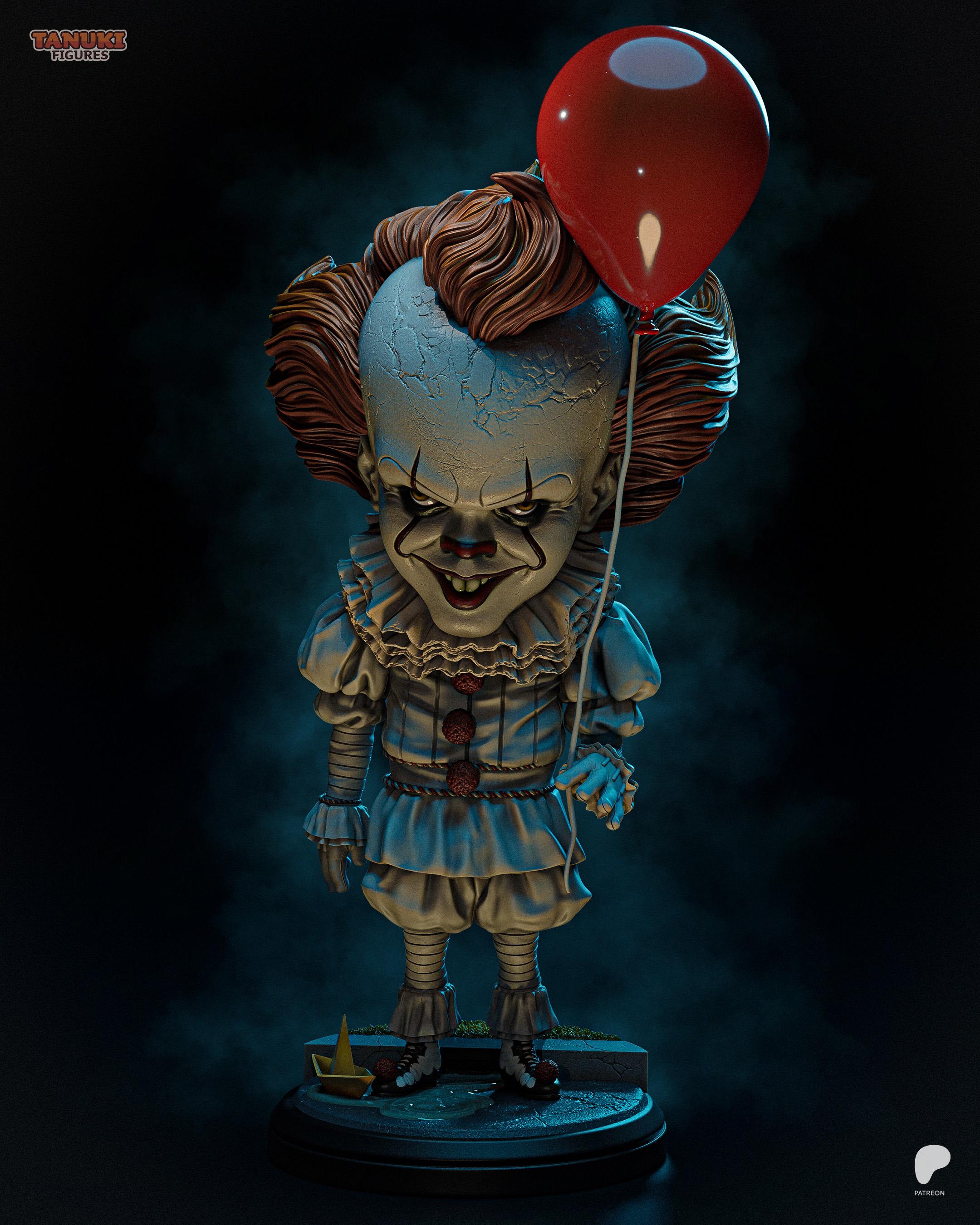 Pennywise IT Unpainted 3D Printed Resin Figure Garage Kit by