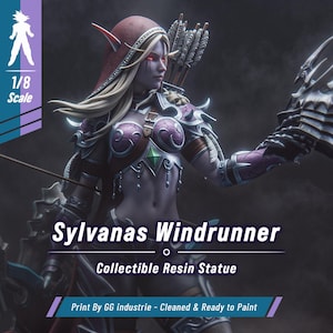 Sylvanas Windrunner - World of Warcraft, statue de collection en résine à peindre, garage Kit imprimée en 3D pour fans de WoW et de fantasy