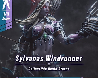 Sylvanas Windrunner - World of Warcraft, estatua de resina sin pintar, garage kit impreso en 3D para fans de WoW y fantasia