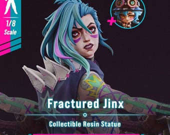 Jinx Fractured Arcane Statue unpainted resin collectible figure 3D printed garage kit for League of Legends fans