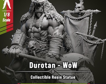 Durotan - World of warcraft, figurine à collectionner en résine à peindre, statue de chef orc imprimé en 3d pour fans d'univers fantasy