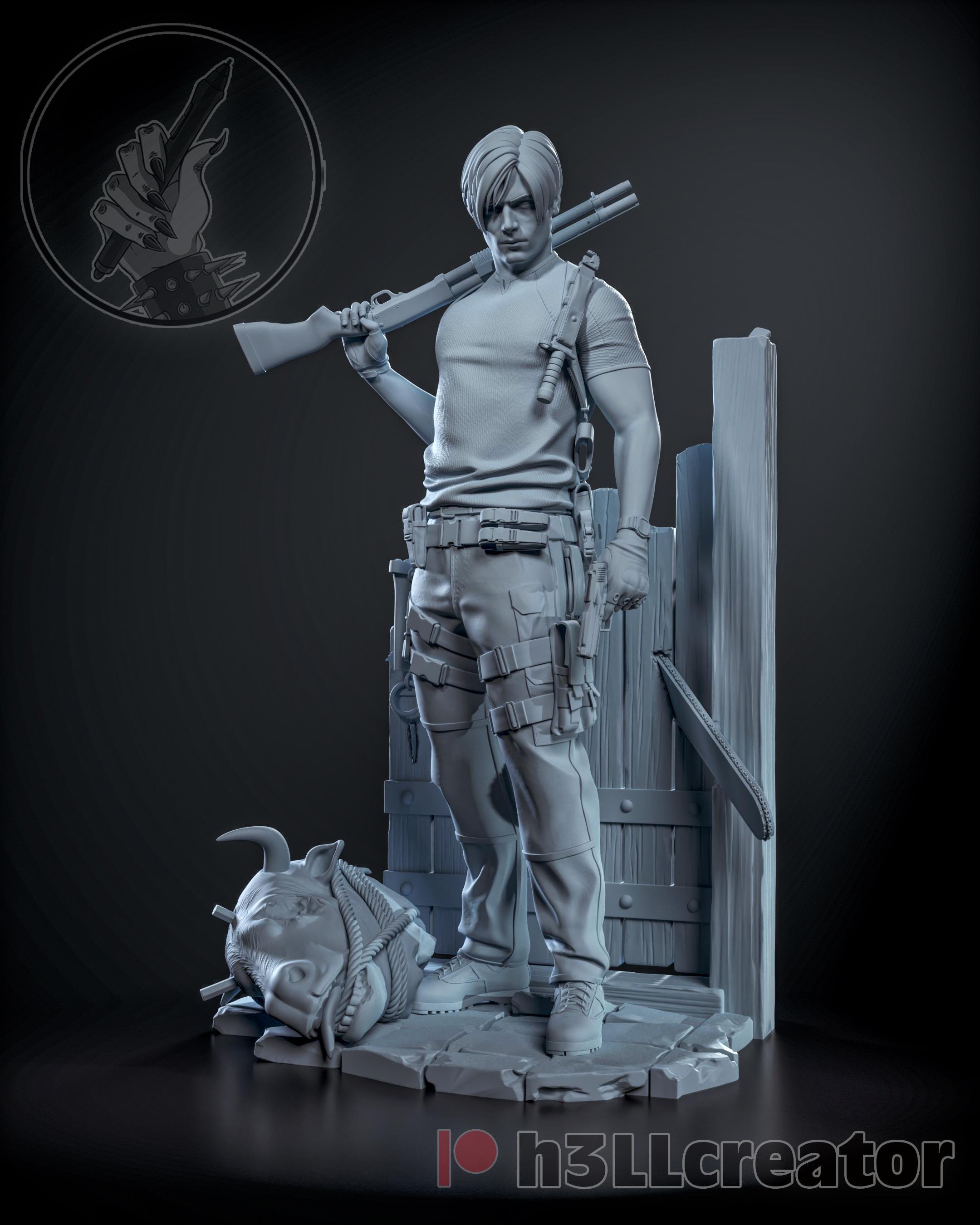 Leon Kennedy - Resident Evil 4 | Unpainted 3D Printed Figure | 14K