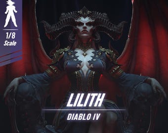 Lilith – Diablo 4 | Figurine résine à peindre  | Garage Kit 14K | Cadeau idéal pour peintres fans de dark fantasy et esthétique démoniaque