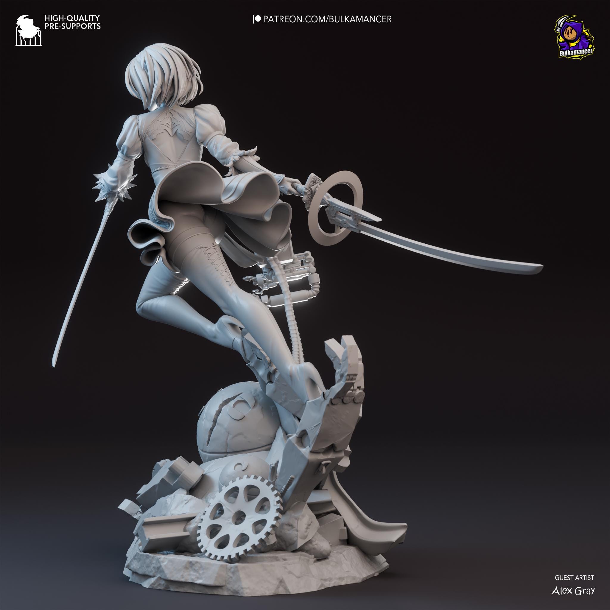 2B NieR Automata レジン製3Dプリント 未塗装ガレージキット 1:8 造形