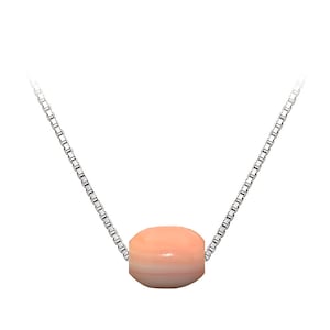 Natural Conch Shell Necklace Pendant 16&quot;/18&quot; Sterling Silver Matching Chain Floating Genuine Conch Shell Pendants
