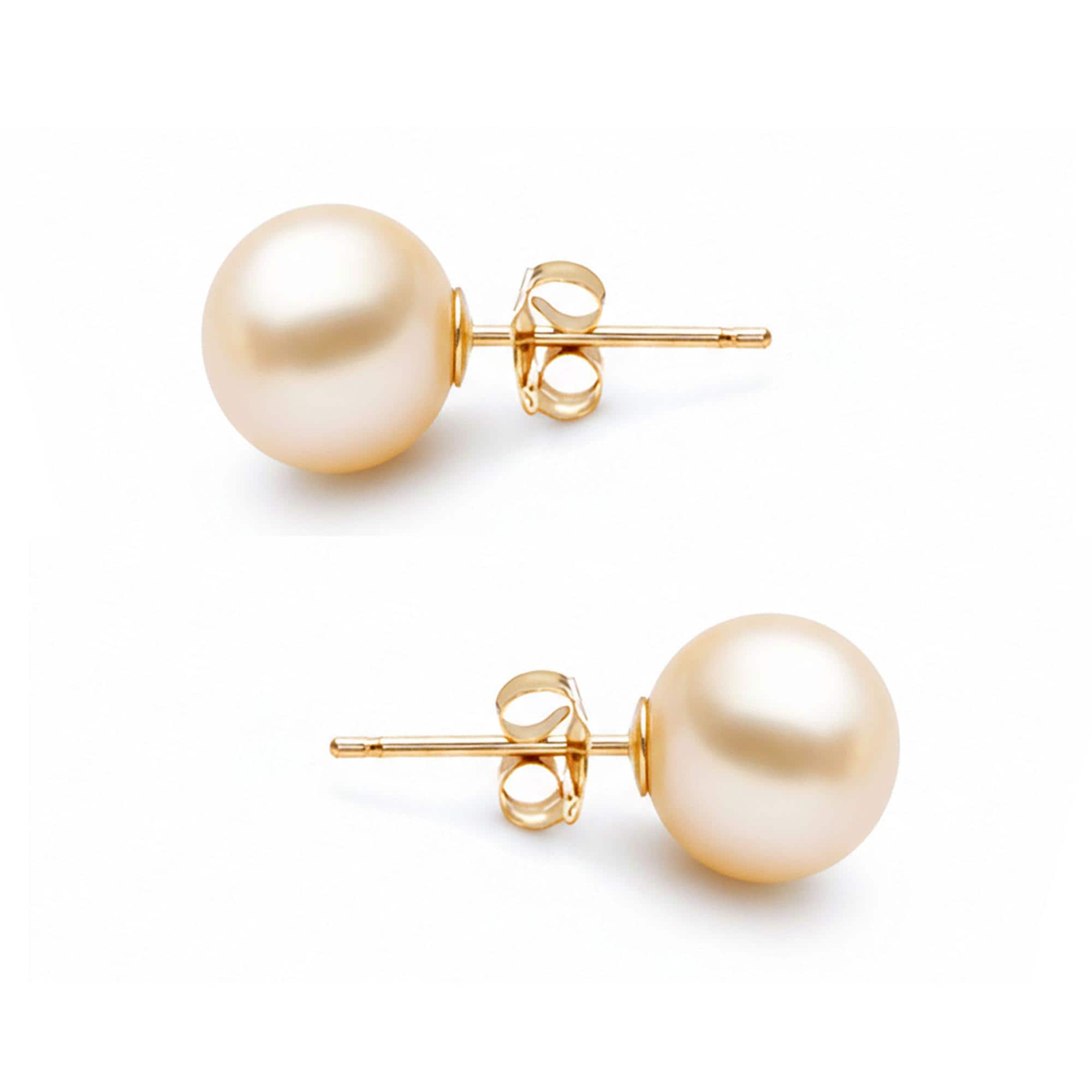 Champagne Pearl Stud Earrings
