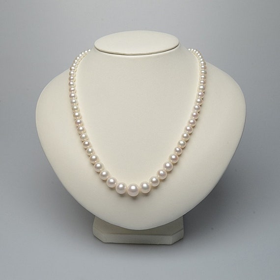 AAAA White Graduated Freshwater Pearls Necklace 5-10mm Whtie Pearl