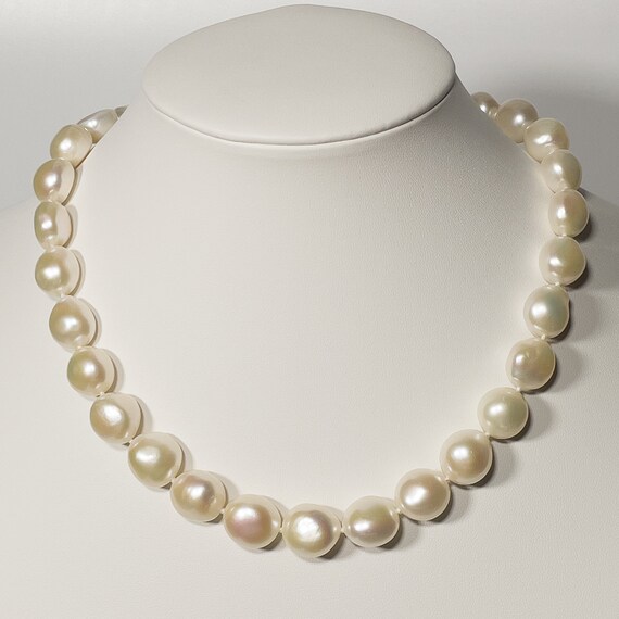 BAroque Pearl Necklace Bracelet EArring SET REAL Pearl Jewelry Hand SILK  strung