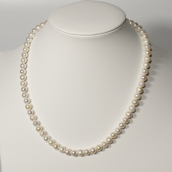 AA Quality 7-8mm Natural White Akoya Cultured Pearl Necklace & Earrings Set – 20 Inch, Nickel-Free