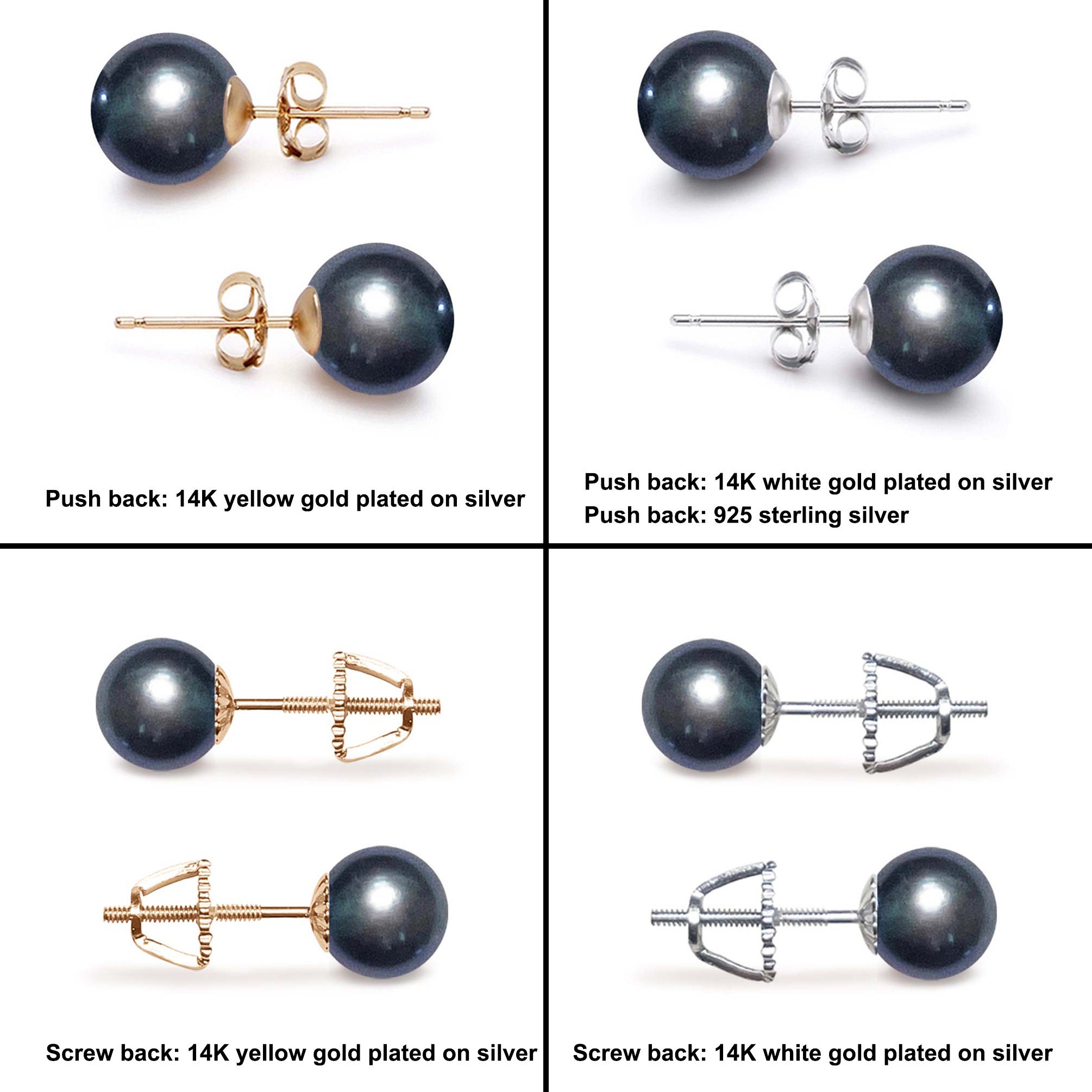 Light Blue Pearl Earrings AAA 6mm-9mm Japanese Freshwater Pearl