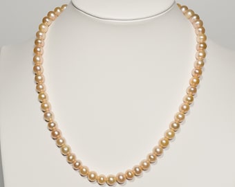 LONG 48 INCHES 8-9MM PINK AKOYA CULTURED PEARL NECKLACE 