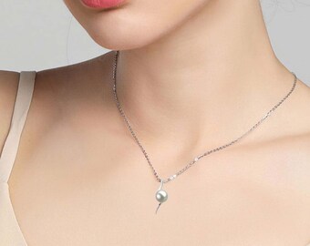 Japanese Pearl Pendants 16 or 18 Inch Sterling Silver Chain