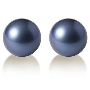 Pair of Night Blue Akoya Pearl 6-9mm | DIY Japanese Loose Pearl for Jewelry Making | Real Blue Pearl Craft Supplies | Gift Box & Certificate