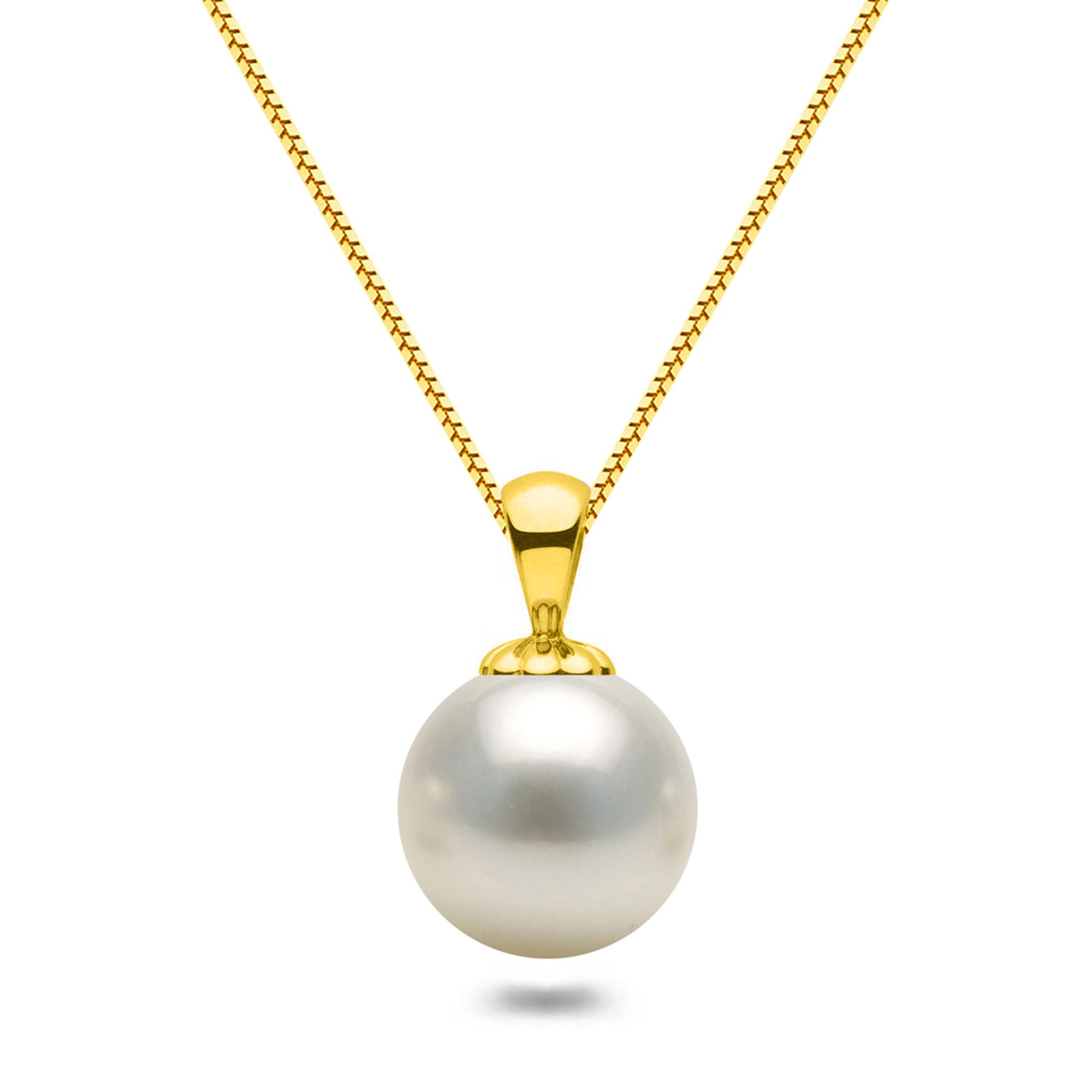 THE PEARL SOURCE 14K Gold 9-10mm AAAA Quality Round White Freshwater Cultured Pearl Kaitlyn Earrings for Women THE PEARL SOURCE 14K Gold 9-10mm AAAA Quality Round White Freshwater Cultured Pearl Kaitlyn Earrings for Women