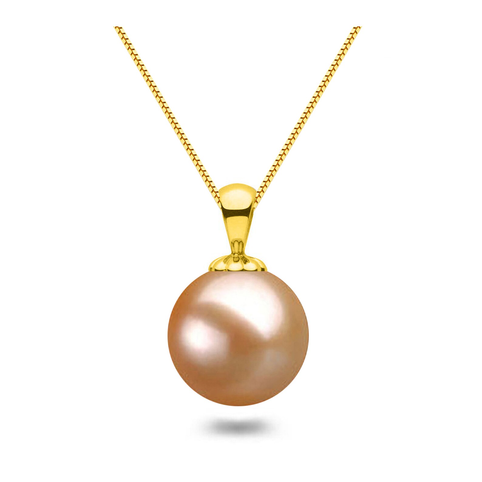Pink Freshwater Pearl Pendant Necklace 18K Gold Necklace Etsy