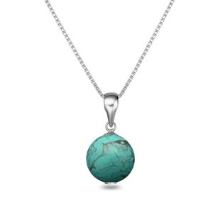 Light Blue Turkey Turquoise Necklace Pendant 16&quot;/18&quot; Sterling Silver Matching Chain Natural Turquoise Pendants