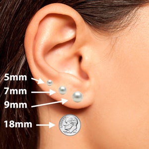 Akoya Pearl Earrings Studs 5mm-10mm 925 Silver Earrings for Women Great ...