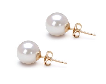 Akoya pearl earring studs AAA 5mm-10mm Japanese white pearl earrings for wedding earrings stud, silver earrings setting great holiday gifts