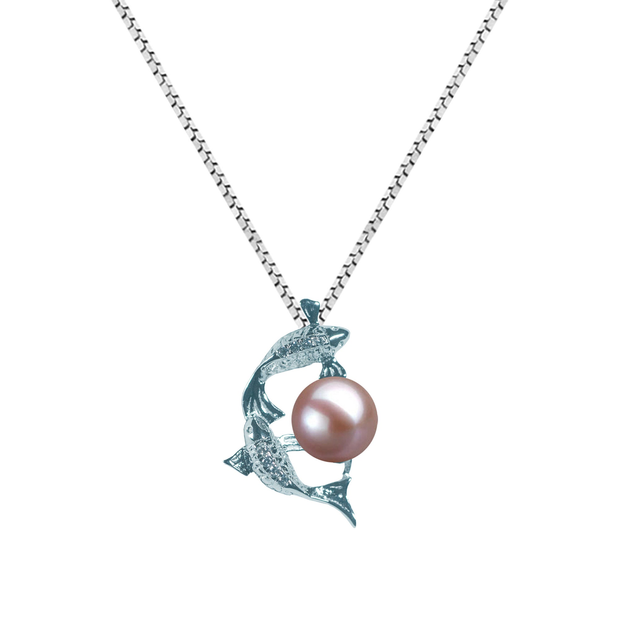 AAAA Round White Freshwater Cultured Pearl Pendant Necklace AAAA Round White Freshwater Cultured Pearl Pendant Necklace