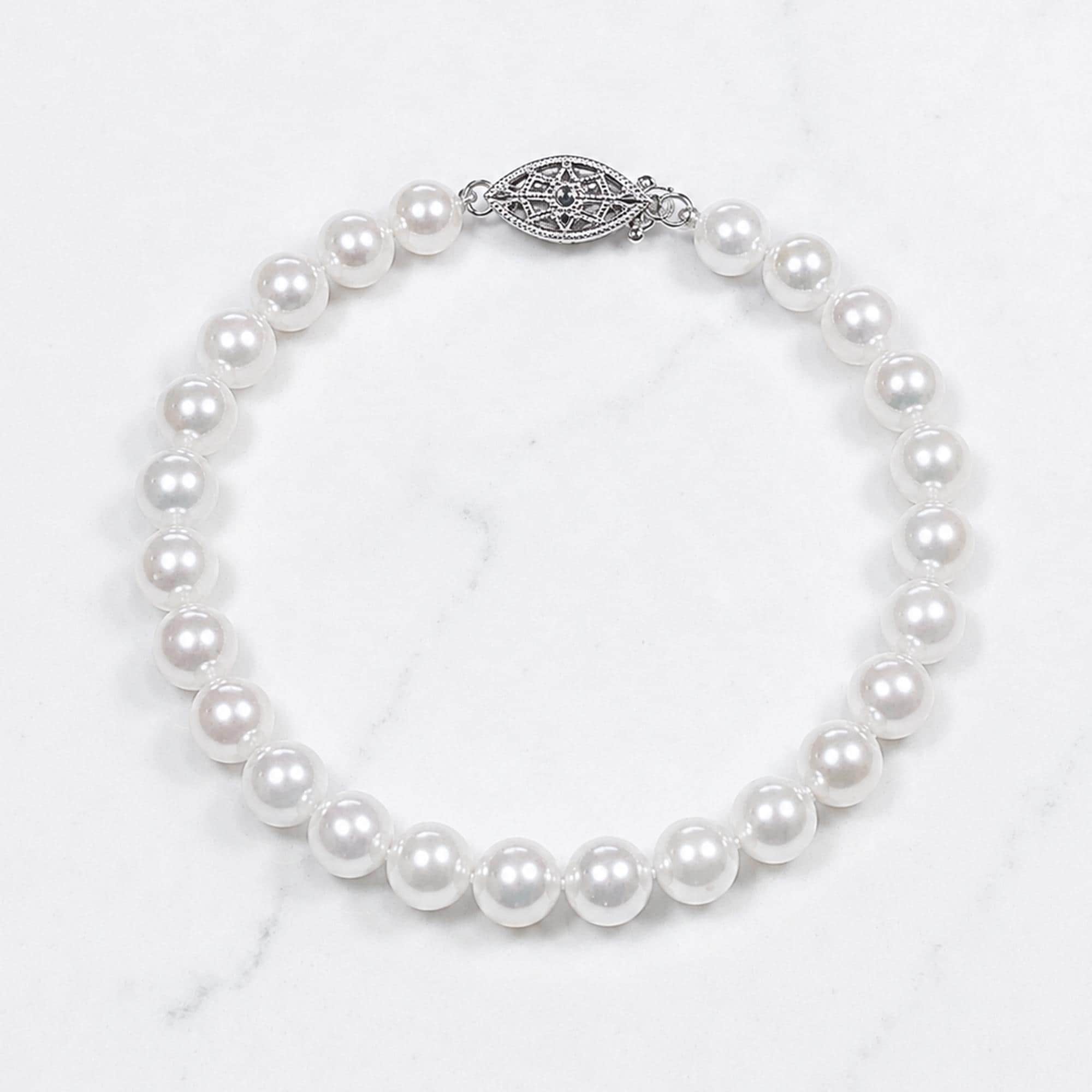 Leather Pearl Bracelet - Etsy