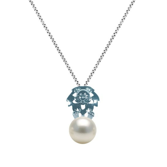 Blue Akoya Pearl Pendant – Japanese Akoya Pearl Necklace 16 or