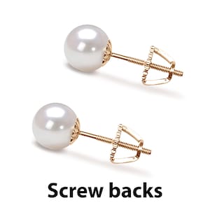 Akoya Pearl Earrings Studs AAA 5mm-10mm Sterling Silver Earrings for Women Japanese White Pearl Stud Earrings Sets with Certification image 4