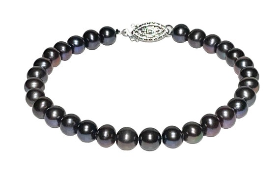 Ziyan】Natural purple teeth black Stone freshwater pearl bracelet - Shop  zpyc Bracelets - Pinkoi