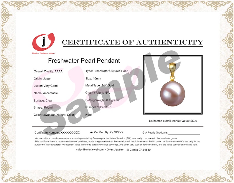 Japanese Lavender Pearl Pendants AAAA Freshwater Pearl Necklace Pendant 14K Gold Setting Pearl Pendant Necklaces for Women Free Shipping