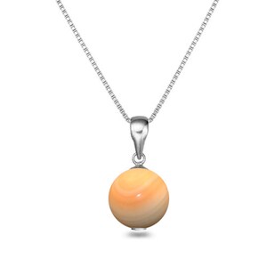 Natural Conch Shell Necklace Pendant 16&quot;/18&quot; Sterling Silver Matching Chain Genuine Conch Shell Pendants