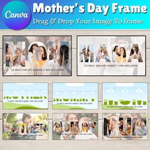 Mother&#39;s Day Canva Frame Template, Mom Canva Frame, Custom Mom Canva Frame, Mom Photo Collage, Mama Designs Bundle, Best Mom Ever Canva
