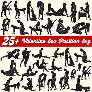 25+ Valentines Sex Position SVG, Bundle, Sexuelle Positionen geschnitten, Fick Positionen, Valentines Paar, Schmutzige Positionen, Valentines Day