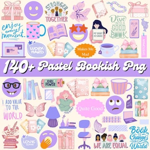 140+ Pastel Bookish PNG Bundle,  Book Lover Sublimation, Bookish Tshirt Png, Book Lover Png, Bookish PNG, Book Quotes, Book Trendy Shirt Png